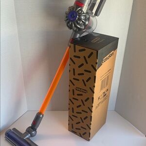 Casdon Dyson Toy Vacuum Cleaner Gray Blue Orange Handle Battery Operated NIB